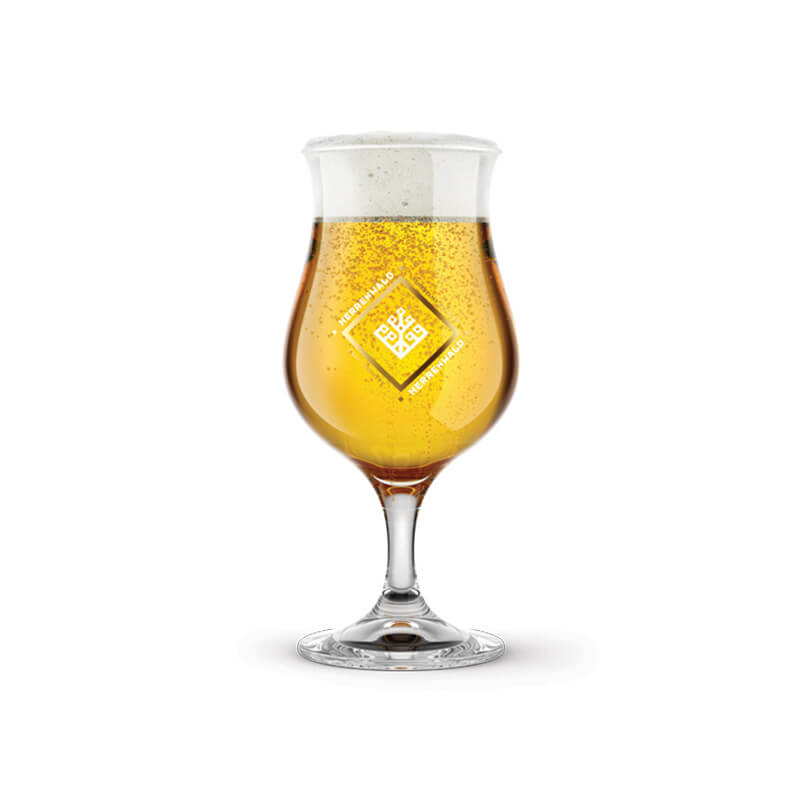 Beer glass with logo for HERRENWALD craft brewery
