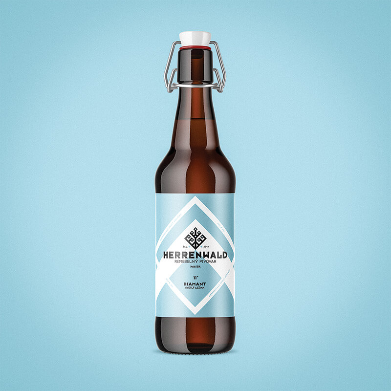 Beer label, packaging design - DIAMANT for HERRENWALD craft brewery