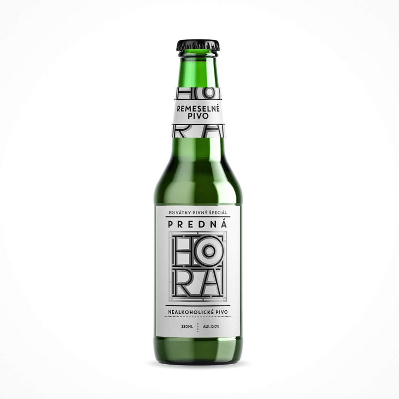 Etiketa na pivo, obalový dizajn NEALKOHOLICKÉ PIVO Predná Hora