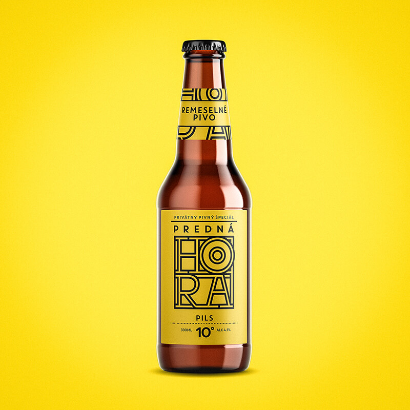 Etiketa na pivo, obalový dizajn PILS Predná Hora