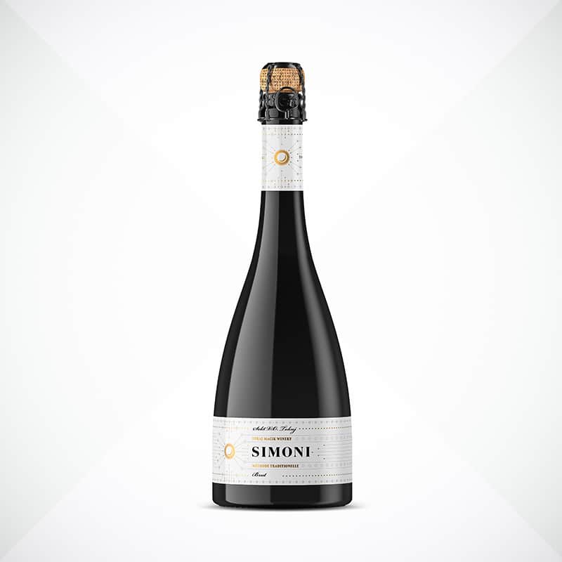 Etiketa na víno obalový dizajn sekt SIMONI - TOKAJ MACIK WINERY