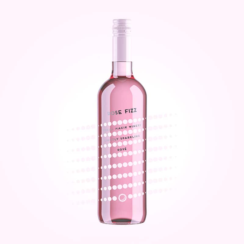 Wine label, packaging design Rose Fizz - Free Run for TOKAJ MACIK WINERY